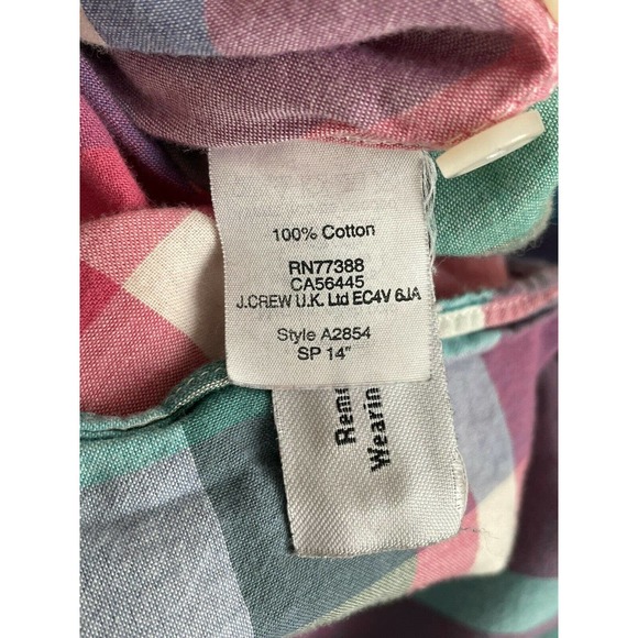 J CREW SLIM MENS BUTTON DOWN PLAID PINK SHIRT SIZE MEDIUM - Picture 6 of 6